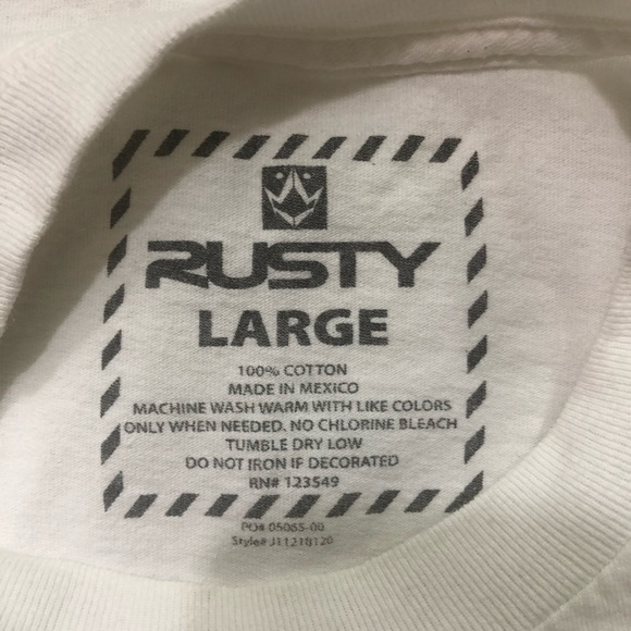 Rusty Boys T-shirt White L - Picture 4 of 6